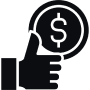 Approval symbol with money concept