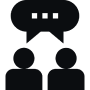 Conversation icon with two figures